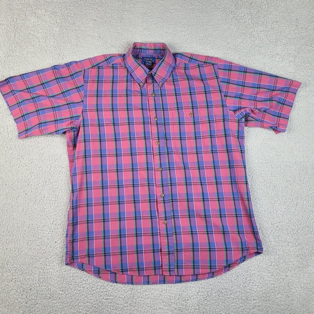 Vintage Cambridge Classics Mervyns Shirt Mens Large Plaid Button‎ Down